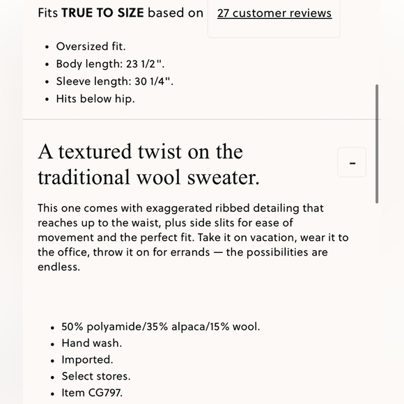 NEW J. Crew High Rib Pullover Sweater In Ivory Alpaca Wool Blend CG797 $118 M - Picture 4 of 11